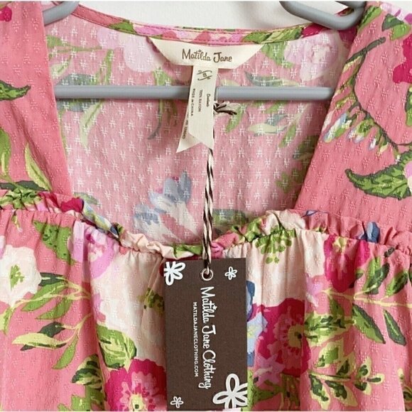 NWT Matilda Jane Girl Always Blooming Floral Pink Top Blouse - Picture 5 of 8